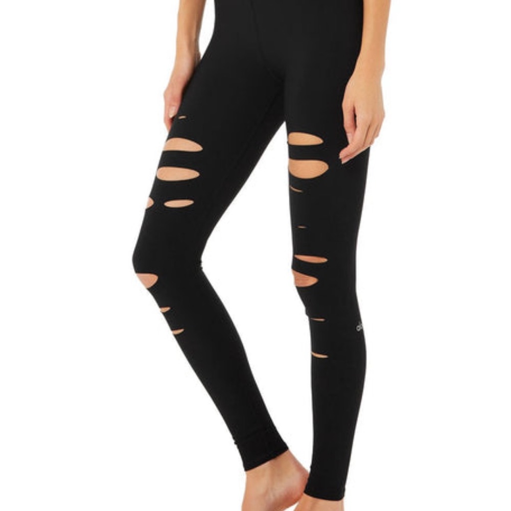 Alo Yoga High Waisted Ripped Warrior Leggings - size M